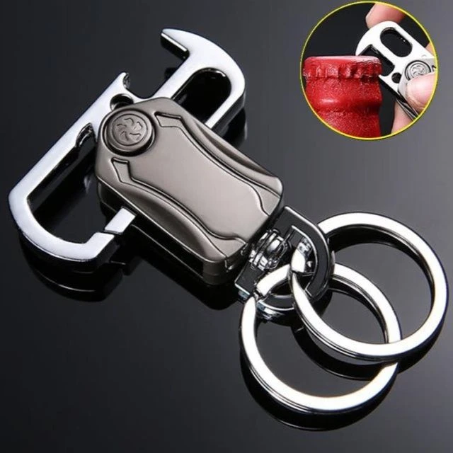 指尖陀螺钥匙扣男士腰挂开瓶器创意汽车钥匙扣挂件高档金属钥匙链