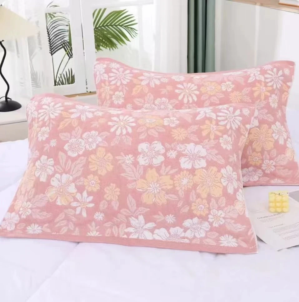 【锦色满园】52*78一对装枕头巾装柔软透气吸汗成人家用枕巾情侣2条