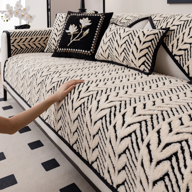 沙发垫子冬季舒棉绒毛绒加厚坐垫2025新款现代简约防滑沙发套罩