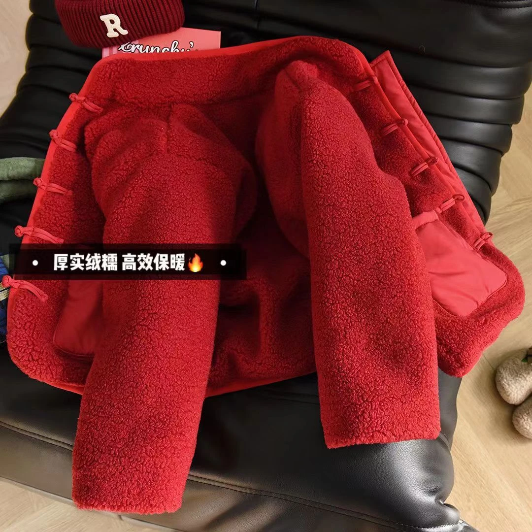 男童棉衣冬季新款中国风唐装加厚加棉绒外套时髦拜年服宝宝童装潮
