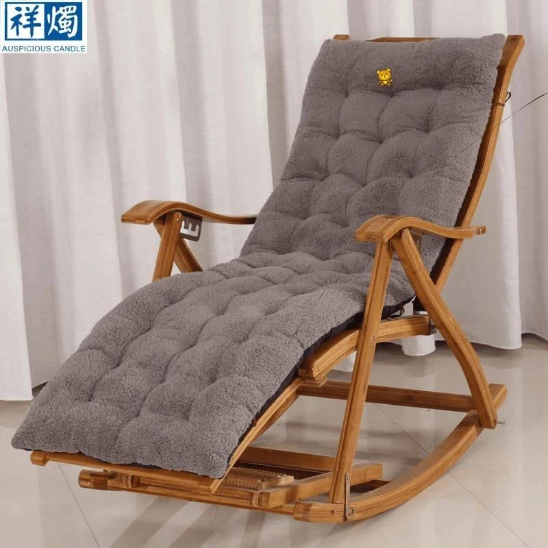 加长躺椅摇椅垫子羊羔绒躺椅垫子逍遥椅垫竹坐垫靠椅折叠椅可拆