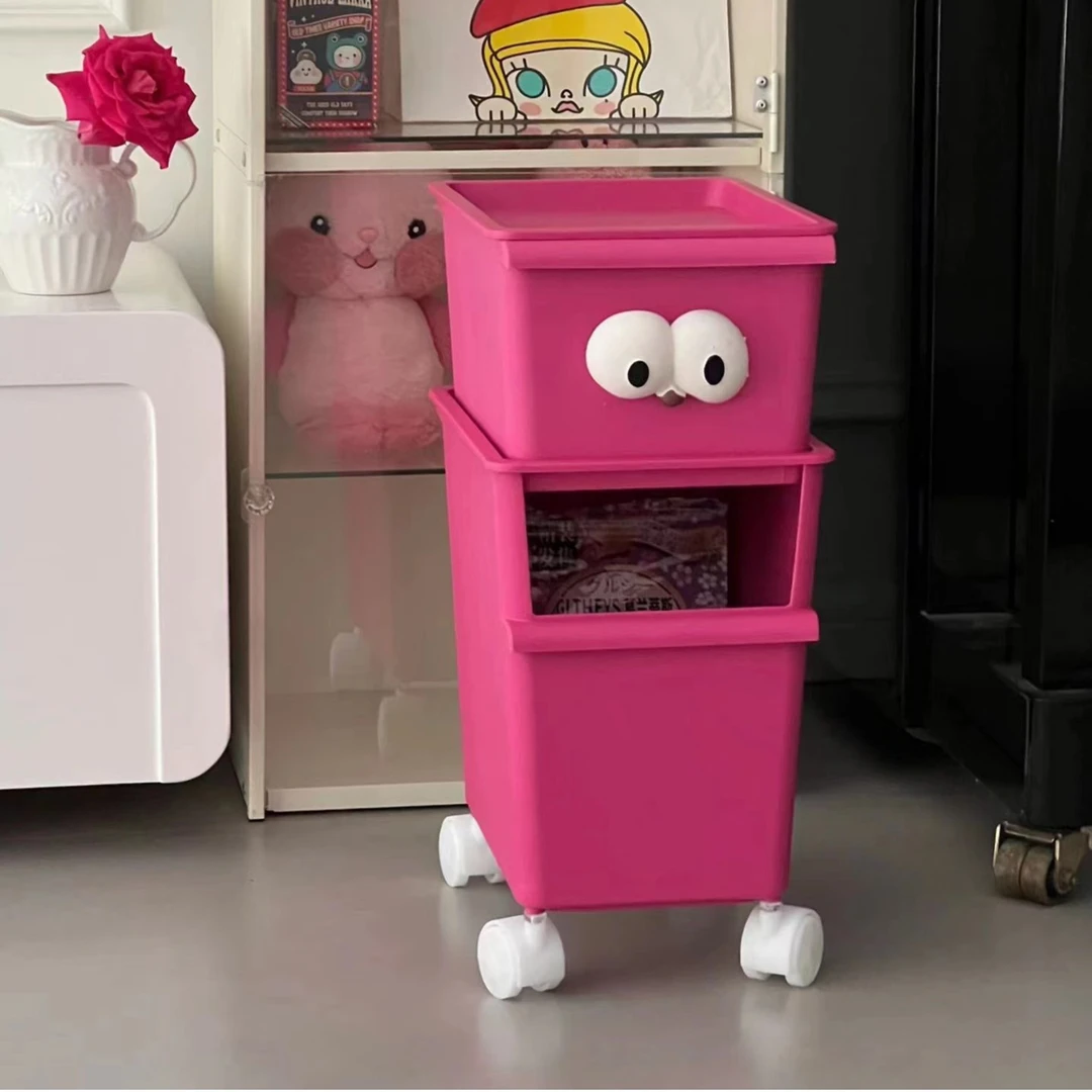 零食玩具整理收纳箱神器塑料筐储物盒推车衣服书本大容量置杂物架