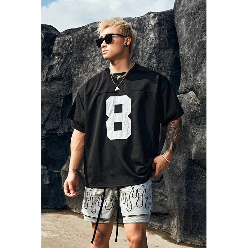 BLUESFLY美式复古男女宽松潮牌圆领半袖t恤ins运动训练休闲短袖