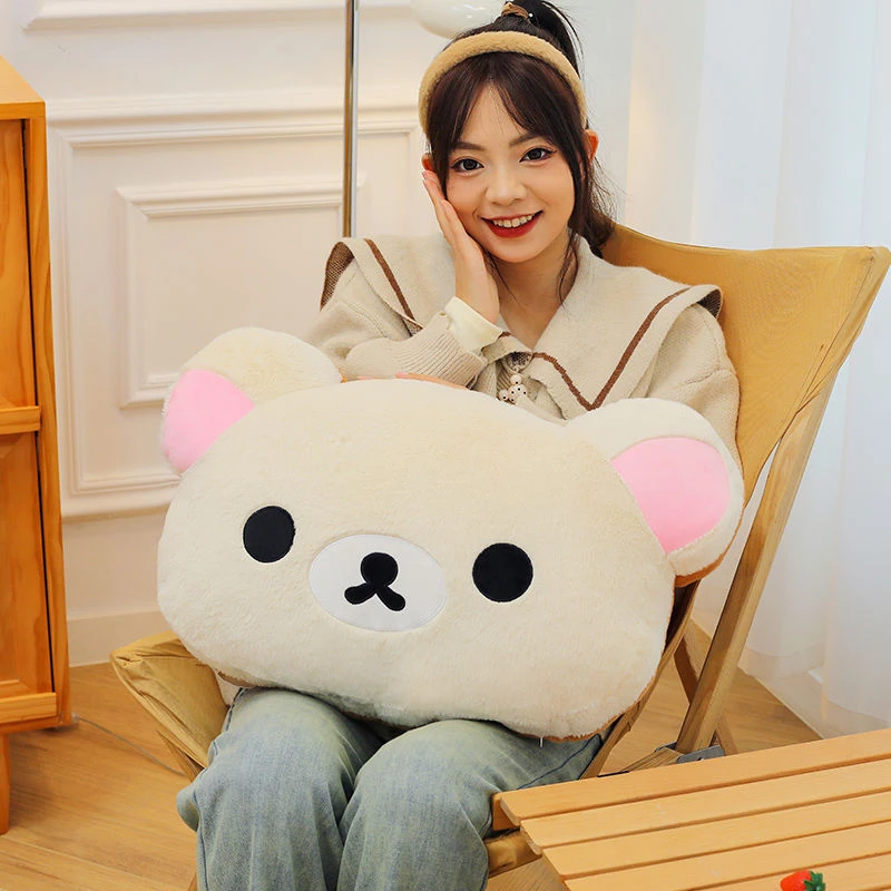 网红新款可爱轻松熊暖抱枕毛绒玩具公仔玩偶靠垫女生冬季礼物