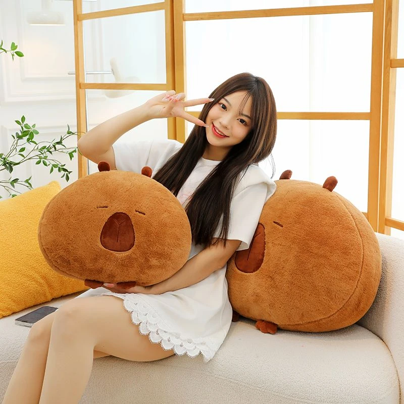 可爱款卡皮巴拉公仔毛绒玩具水豚玩偶抱枕布娃娃靠枕靠垫女生礼物
