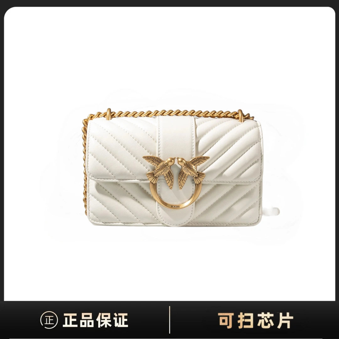 全新未使用  PINKO 黑色 【22woc小号】 燕子包 单肩链条 sk1004