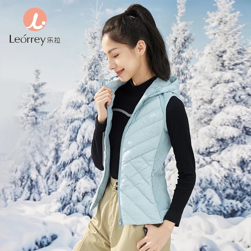 Leorrey/乐拉跑步保暖户外显瘦秋冬白鸭绒羽绒服运动马甲KF4819
