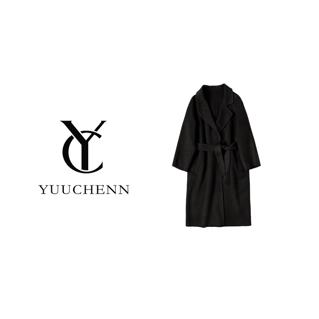 【YUUCHENN】新款双面大衣女中长款高端-601