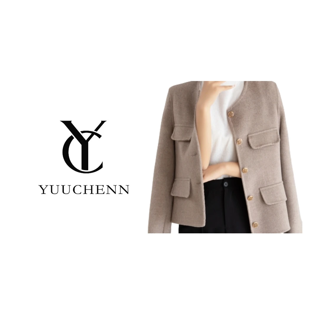 【YUUCHENN】新款双面大衣女中短款高端-820
