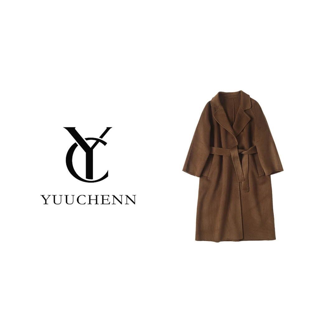 【YUUCHENN】新款双面大衣女中长款高端-601