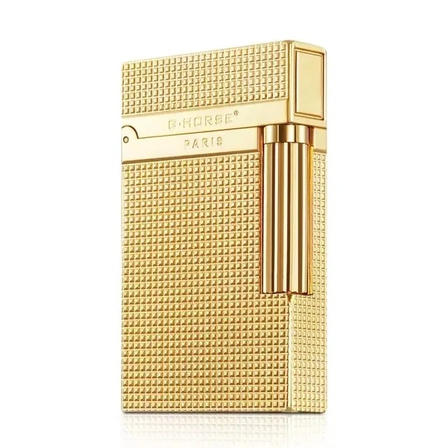 法国ghorse高挡端复古创意纯铜清脆砂轮气油朗声打火机男士送礼品