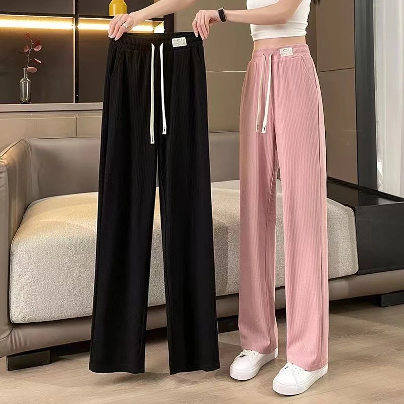 【有口袋】窄版阔腿裤女春夏垂坠感宽松显瘦直筒休闲长裤凉裤小个子