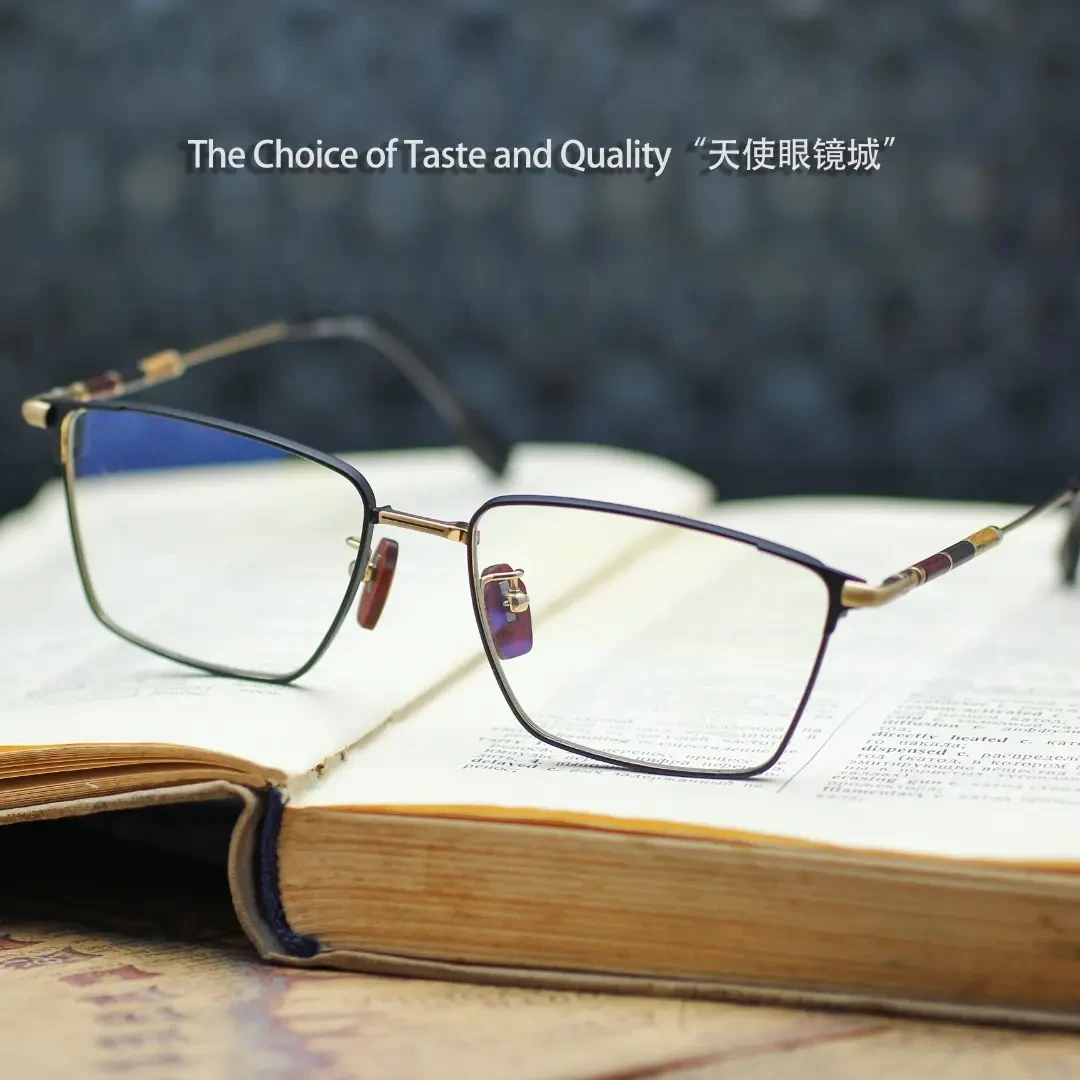天使眼镜城81035节节高升 专为大脸设计的眼镜精致檀木男款国潮风