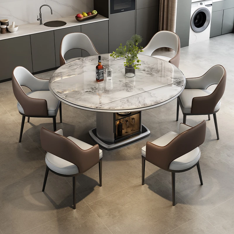 微晶石折叠储物餐桌可伸缩方圆两用餐桌家用饭桌吃饭桌