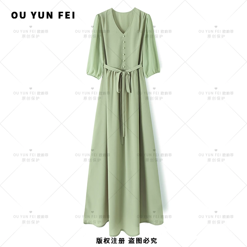 女装连衣裙气质轻奢时尚春夏保护设计师休闲女士夏季X9266