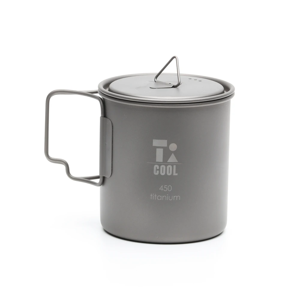 TICOOL钛酷户外露营登山野外便携式多功能钛杯450ml（带盖）