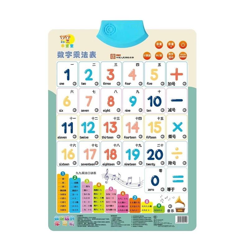 点读发声有声挂图幼小衔接数字数学运算加减乘除乘法口诀表玩具