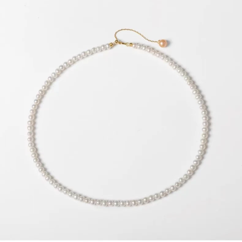 铜合金亚克力项链 白色仿珍珠时尚项链妈妈百搭简约经典仙女精致