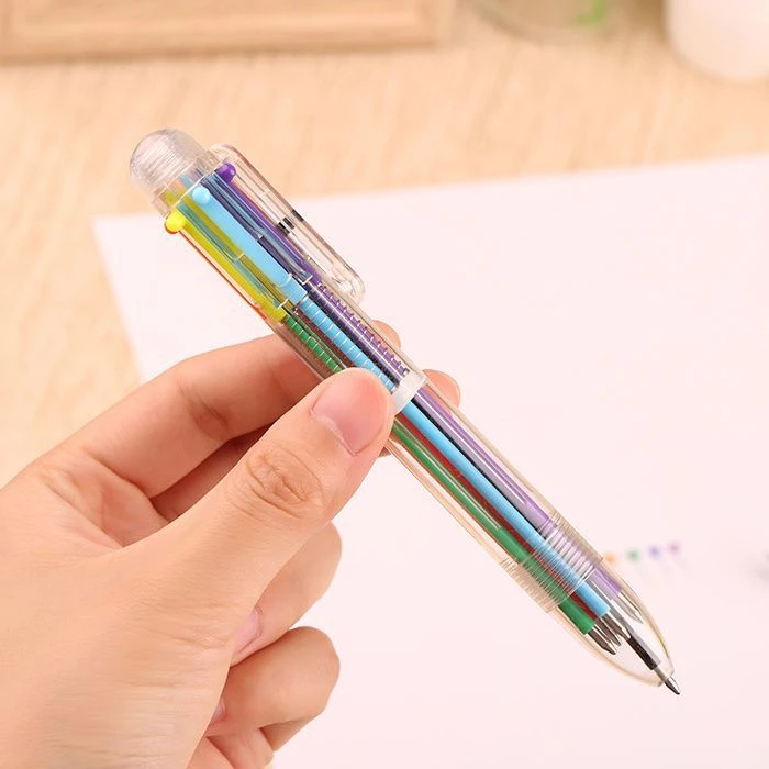 多色圆珠笔彩色笔芯可爱圆珠笔按动多色圆珠笔学生文具用