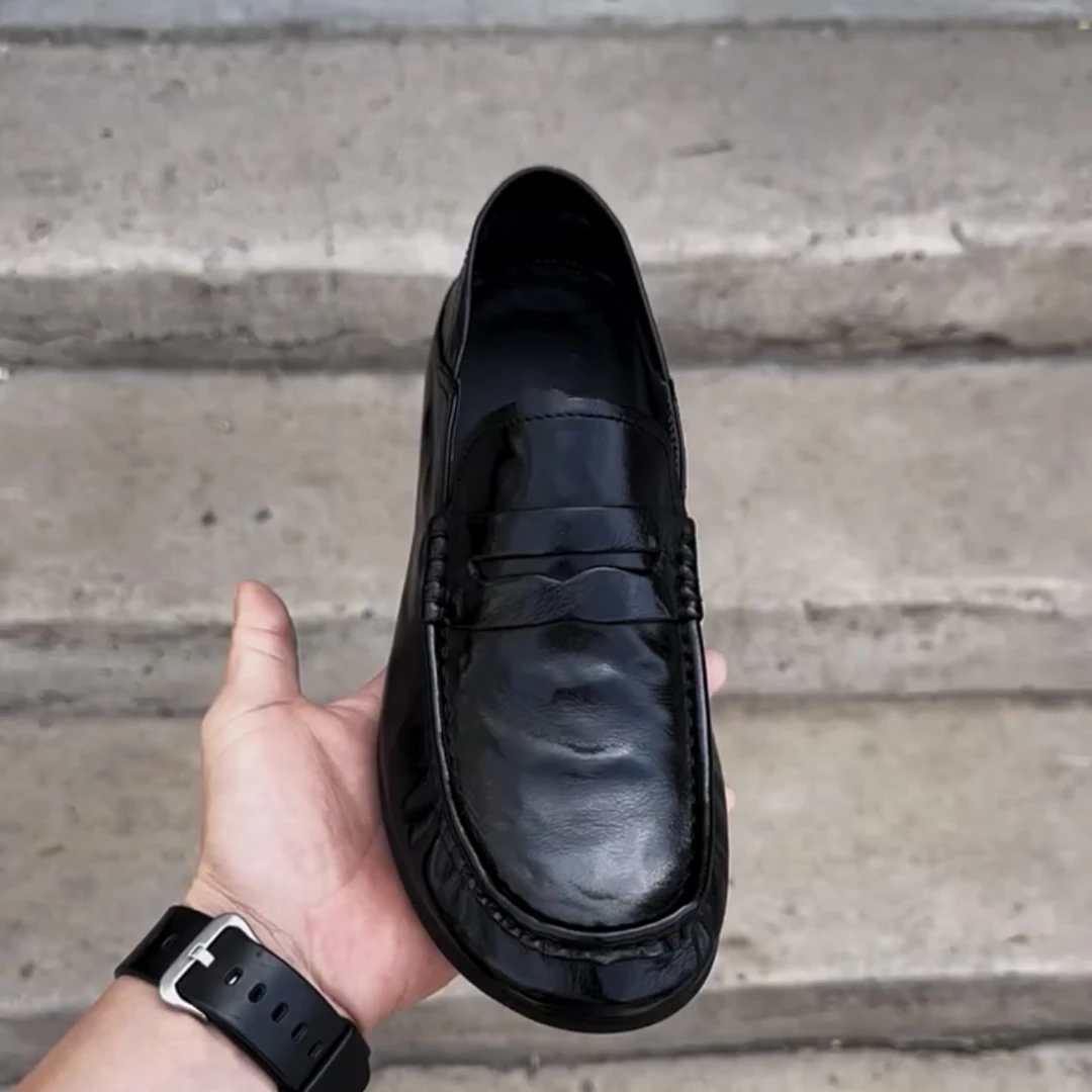 帕达索男鞋夏季休闲一脚蹬乐福鞋懒人驾车皮鞋软底鞋230636-CLG