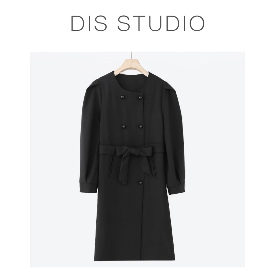 【DIS 现货】【暮秋晚风】复古宽松显瘦圆领双排扣风衣Z523X04621