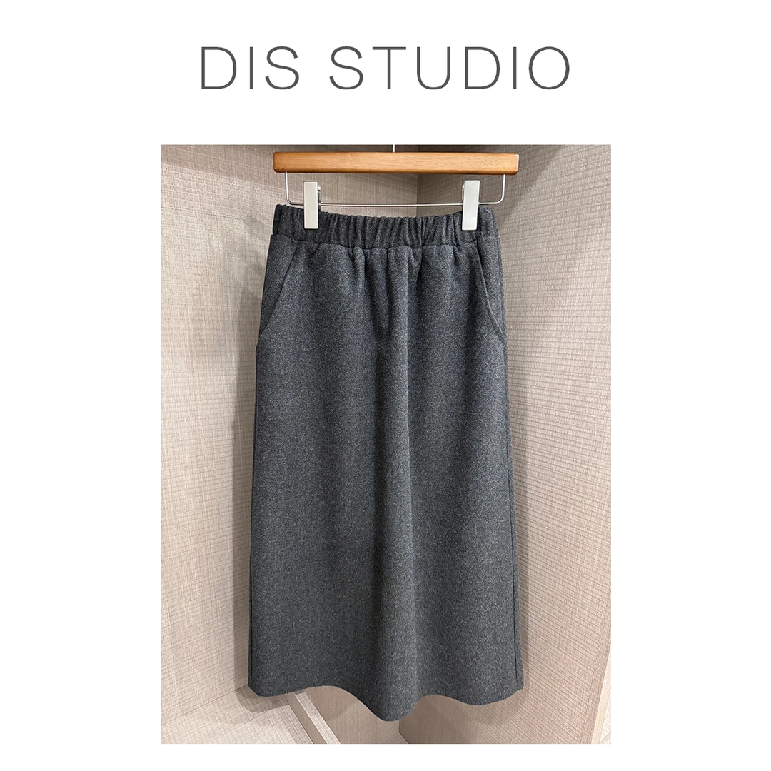 【年终大清仓】秋冬开叉高腰显瘦直筒毛呢半身裙Z524X19256