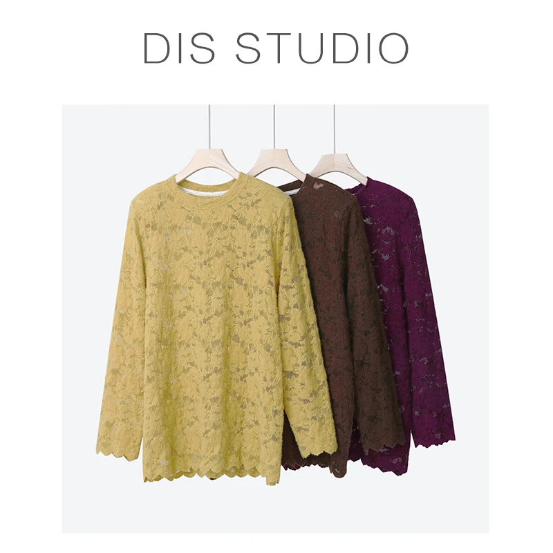 【 年终大清仓】【甜黎蕾丝】镂空钩花圆领花边蕾丝衫Z523X09755