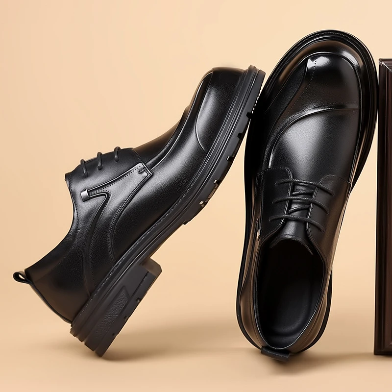 头层牛皮秋季透气男士商务正装皮鞋真皮大头休闲软皮新郎英伦男鞋