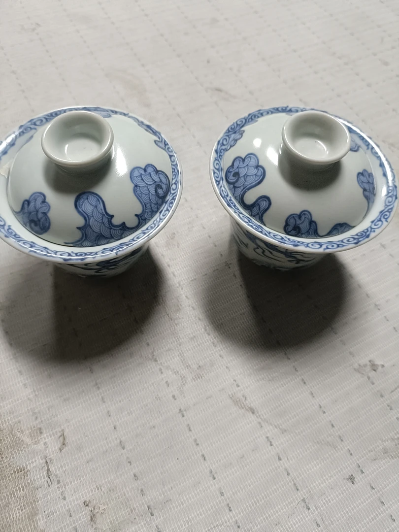 喜乐满堂——青花茶杯