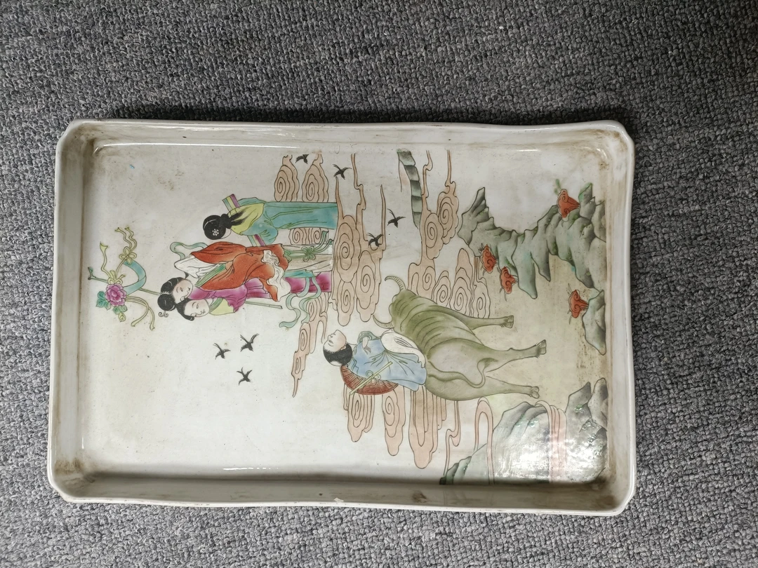 牛郎织女白瓷茶盘