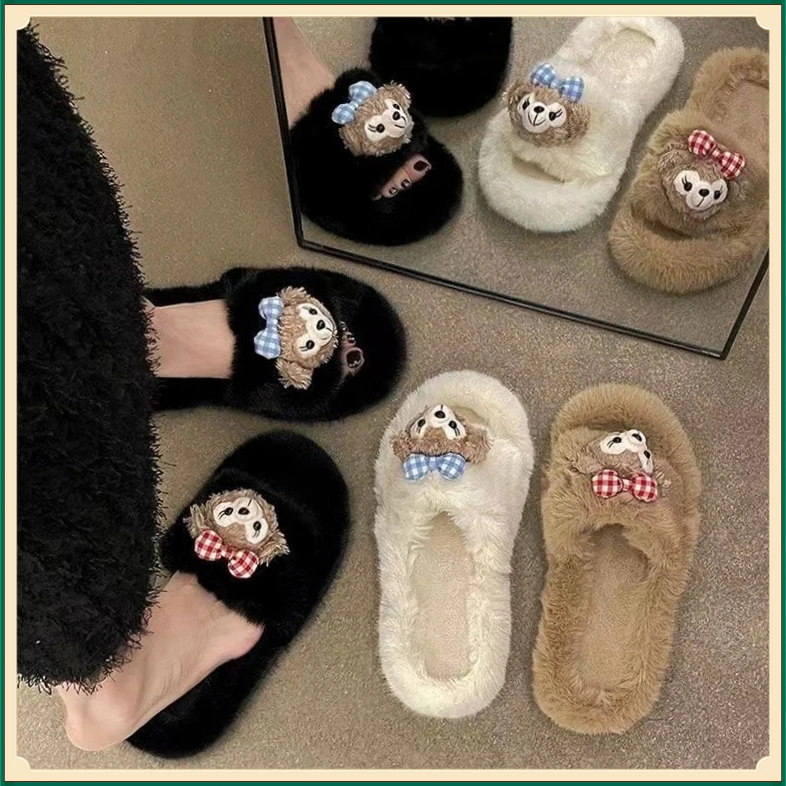 毛毛拖鞋CNCM女外穿2024年新款春秋季网红可爱百搭舒适平底【萌汪】