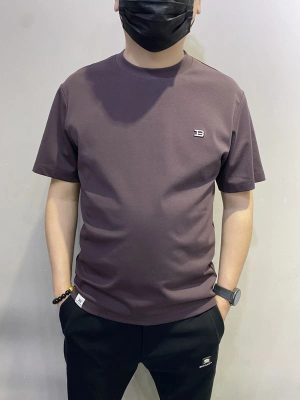 夏季新款圆领短袖t恤男士字母立体发泡印花休闲百搭纯色打底半袖