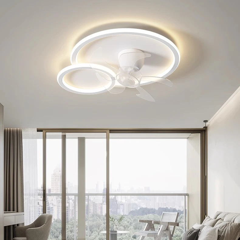 全光谱卧室摇头风扇灯书房餐厅儿童房吸顶风扇简约大气家用灯具