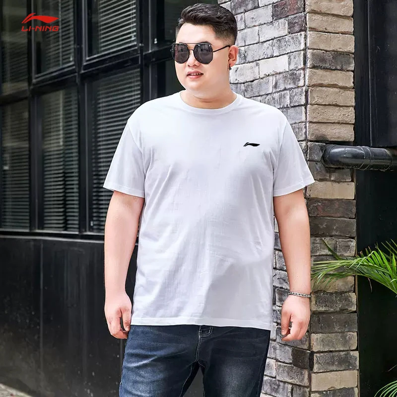 李宁速干短袖男士夏新款透气薄款t恤大码微胖男装宽松户外显瘦T恤