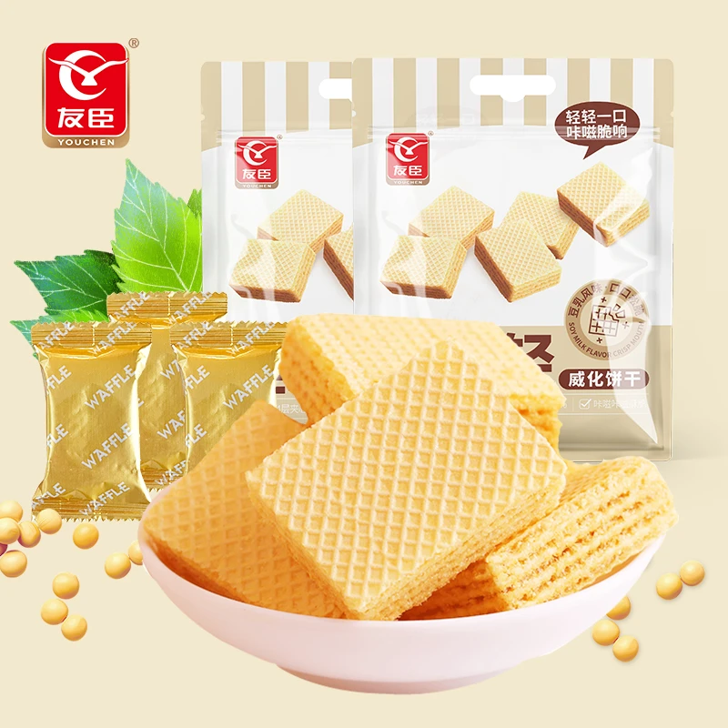 【三十小包】友臣豆乳威化饼干250g解馋大包休闲豆乳夹心零食下午茶