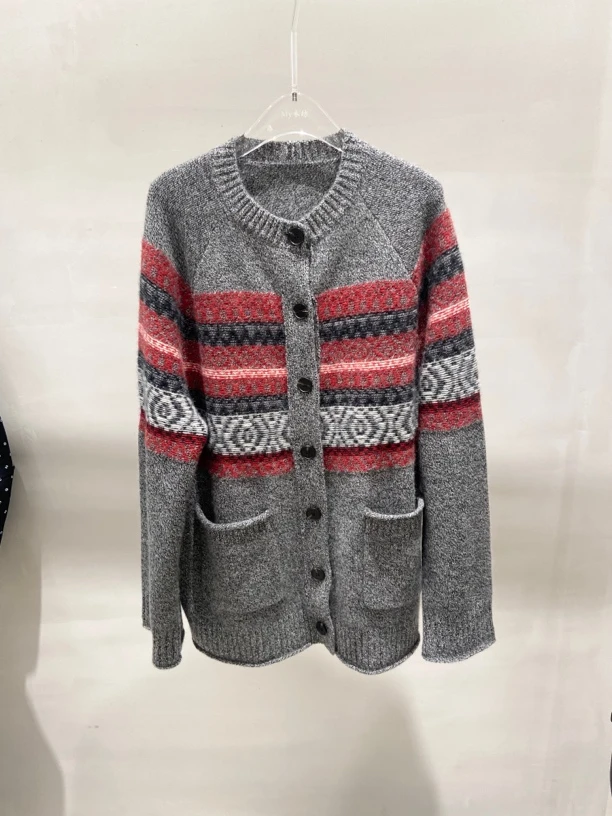 【SFF推荐】FLAIRSTA24秋冬新款复古时尚山羊绒开衫外套洋气4869