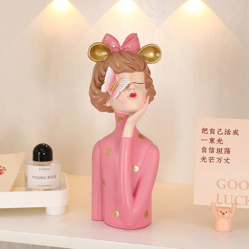 北欧在逃公主思慕女孩摆件客厅电视柜玄关酒柜桌面装饰装饰品