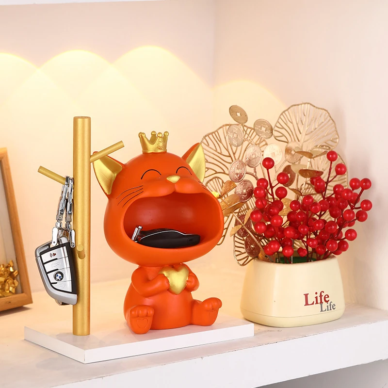 招财猫玄关入门摆件托盘鞋柜客厅家居装饰品乔迁新居礼品轻奢