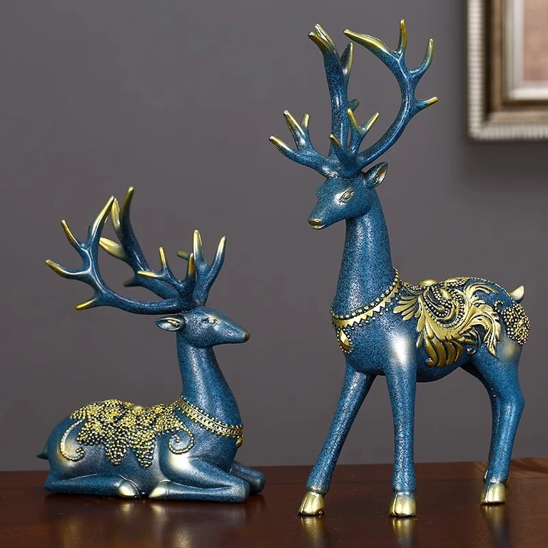 梅花鹿摆件玄关酒柜家居新房礼物装饰摆件客厅电视柜摆件