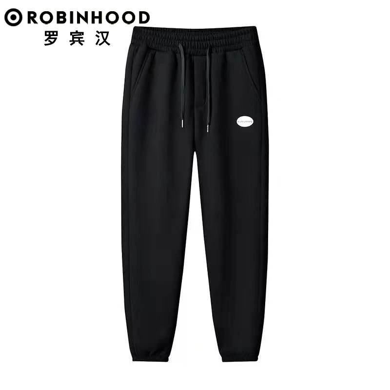 ROBINHOOD/罗宾汉春夏季华夫格裤子男弹力束脚休闲裤【断码清仓】