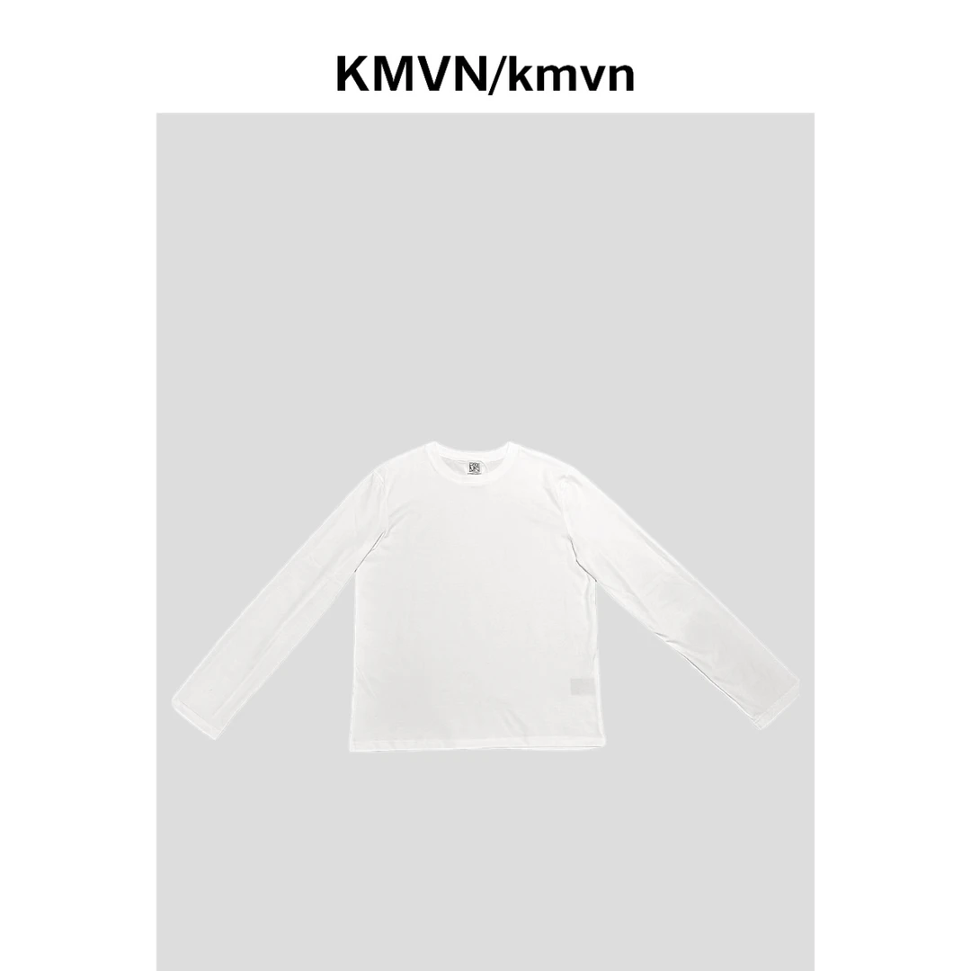 kmvn/kmvn【三角标长袖】2024春夏圆领纯色百搭休闲长袖T恤男女同款