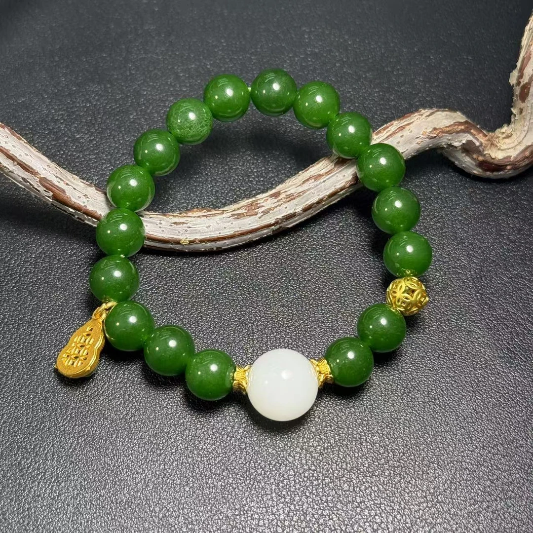 高定珠宝菠菜绿珠珠手链-s1048合金