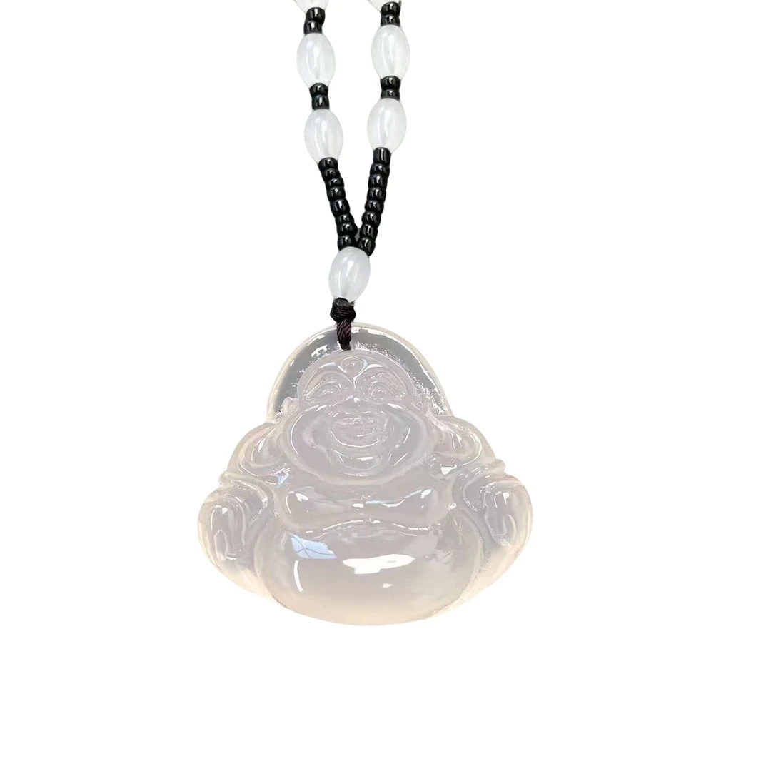 高定珠宝血L红卡色变大肚佛公项链-y2064