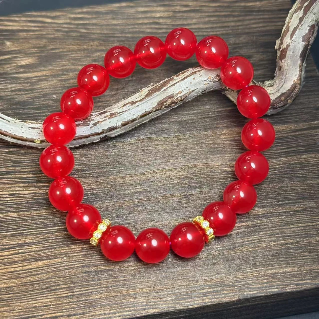 高定珠宝精选红景天玛瑙珠珠手链-s1023