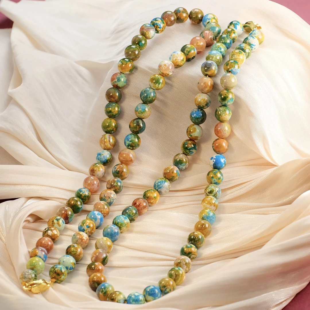 高定珠宝药王石玛瑙珠珠妈妈链项链-x474多样性发其一