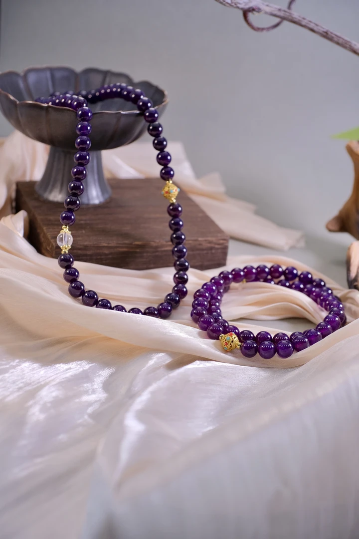 高定珠宝苏俱玛瑙皇家紫珠珠项链-x471多样性发其一