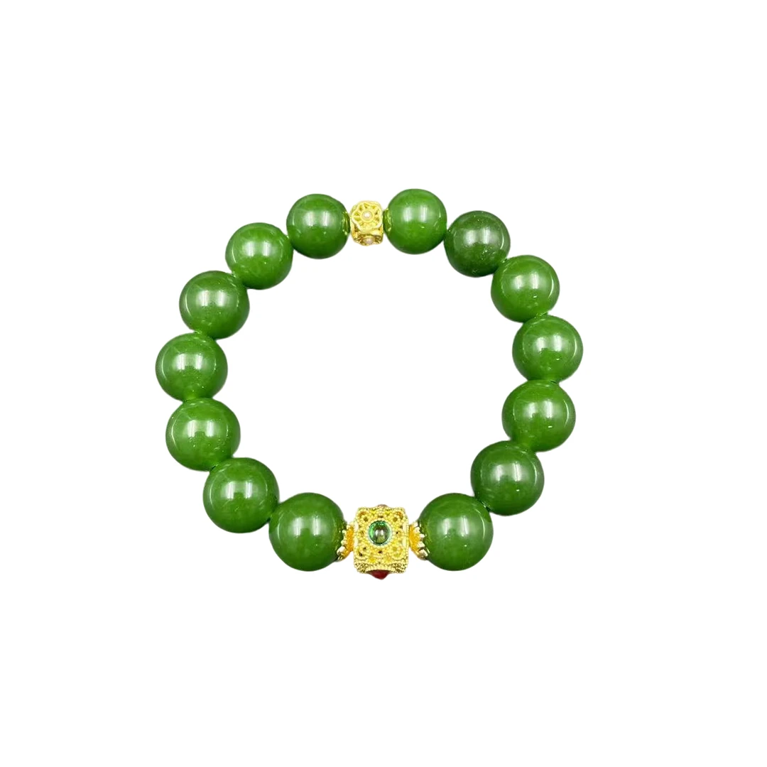 高定珠宝气质国风菠菜绿珠珠手链-s1006合金