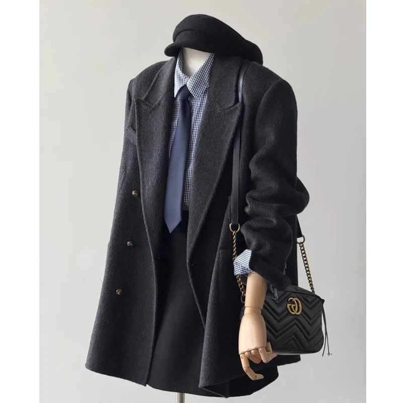 双面呢子大衣女秋冬季2025年新款短款高级感外套小个子气质爆款