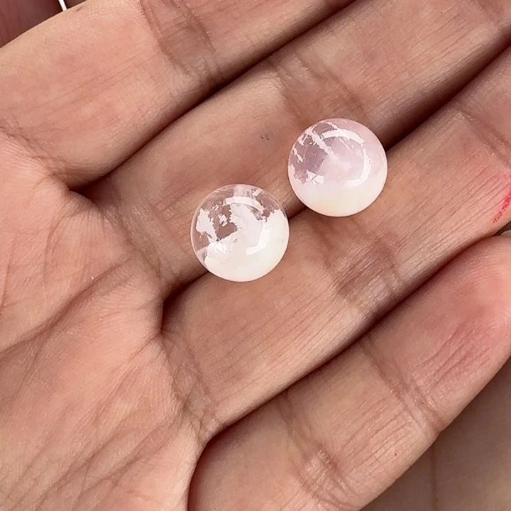 水晶单珠未镶嵌J通孔两个
