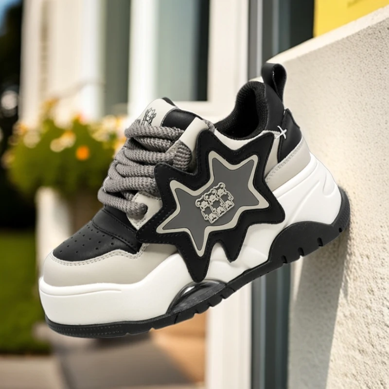 Violentbear/暴力熊春季百搭潮流厚底星星板鞋潮8022-1韩版ins